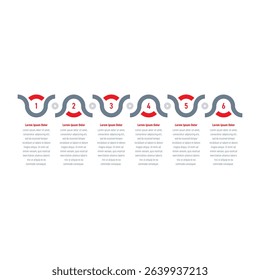six steps infographic template. geometric information template. infographic template for business, education, industry, technology world. information template for annual report, magazine
