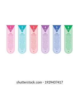 six steps infographic template. web, internet, annual report, magazine information template