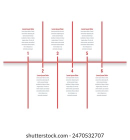 six steps line infographic template. Infographic template for industry, business, education, technology, science. Infographic template for book, annual report, magazine