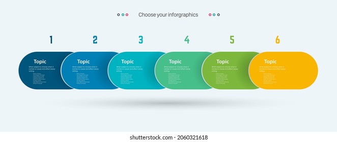 SIX Steps Or Options Of Infographic Process Chart With Blue And Yellow Pannels. Infographic Template With 6 Opions Or Steps, Business Template For Presentation Objects.eps
