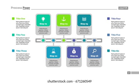 Six Steps Plan Slide Template Stock Vector (Royalty Free) 671260549