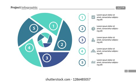 Six steps process chart slide template. Business data. List, diagram, design. Creative concept for infographic, presentation. Can be used for topics like management, production, finance.