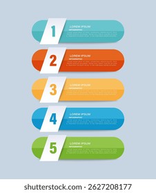 Seis passos ou processa modelo de infográfico vertical com espaço para dados. Modelo infográfico com números.