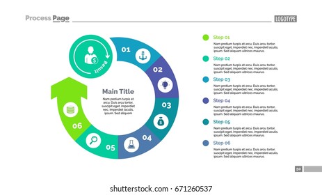 Six Steps Rounded Arrow Slide Template