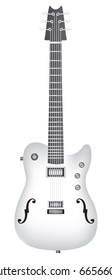 Six String Electric Bass Guitar vector illustration
