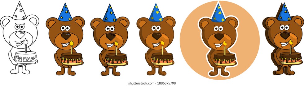 six styles of cute little bear, congratulations