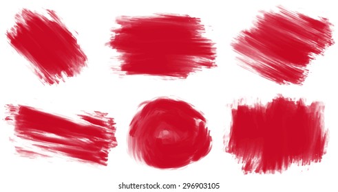 Six styles of painting in red