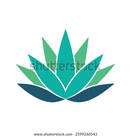 Six stylized agave logos in varying shades of teal and dark green.