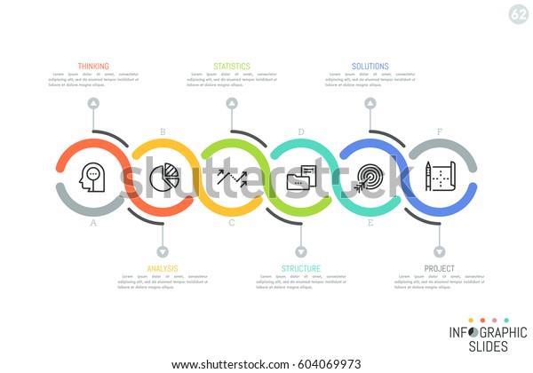 Six Successively Connected Lettered Round Elements Stock Vector ...