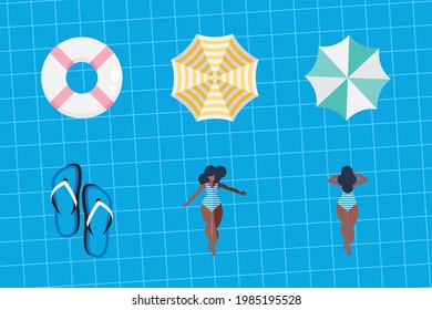 six summer vacations set icons