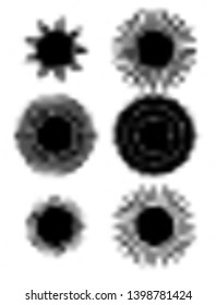 Six Sun icon on white background for graphic and web design.