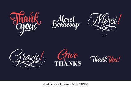 Six Thanks Letterings Collection