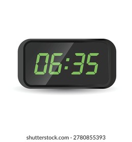 Six Thirty Five Digital Clock Icon Flat Vector Design