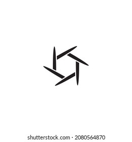 
six thorns hexagon simple symbol logo vector