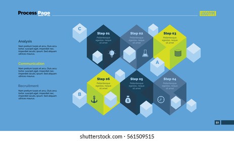 Six Three- dimensional Cubes Slide Template