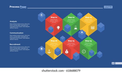 Six Three-dimensional Cubes Slide Template