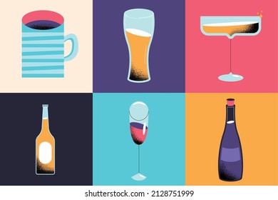 six toast cheers set drinks