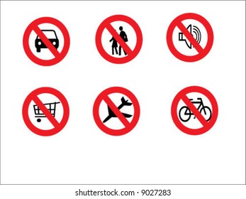 Six traffic signs.