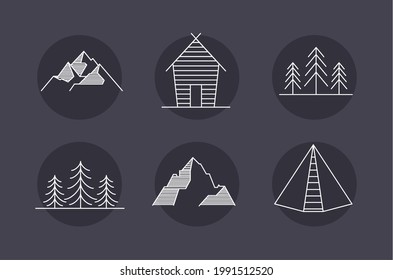 six travel awesome set emblems