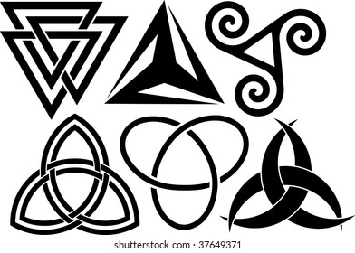 six triangular symbols