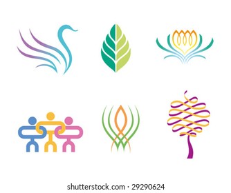 Six type of vector design elements ready to use for web design or corporate identity.