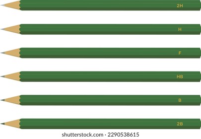 Six types of pencil shades