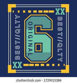 six typography graphic design, for tshirt print, vector illustration
