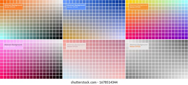 Six variants of Abstract Background design. Set of colorful vector backgrounds.