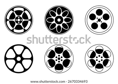 Six variations of unique reel silhouettes