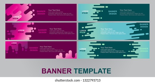 Six vector abstract web banner design template. Collection of web banner template. Abstract geometric web design banner template isolated on sliver background