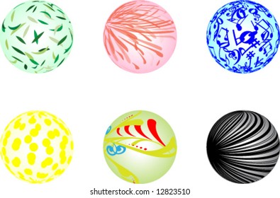 Six vector buttons