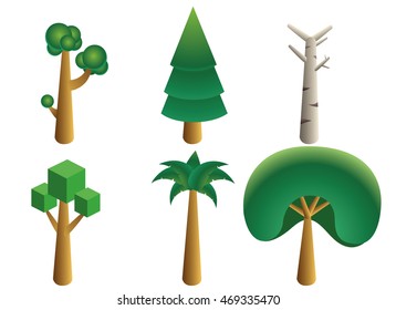A six vector minimal trees pack. Ideal for architectural and landscaper illustrations
