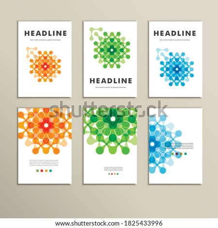 Six vector pattern with abstract figures brochures
