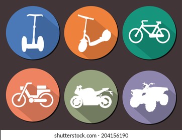 six vector round icons moto