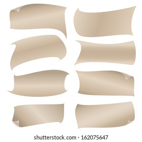 Six Vector Simple Organic Banners on White Background, Raster Version Available