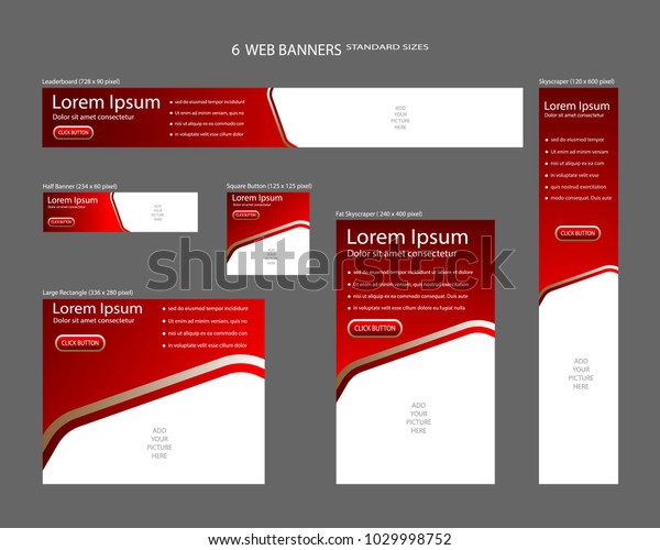 Six Web Banners Standard Sizes Space Stock Vector Royalty Free