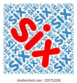 Six word cloud on a white background.