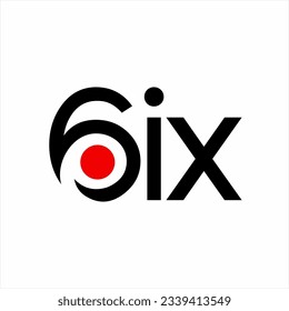 Six word design with illustration of number 6 in letter S.