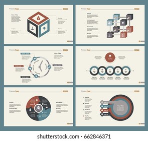 Six Workflow Charts Slide Templates Set