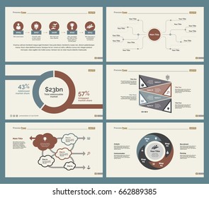 Six Workflow Charts Slide Templates Set