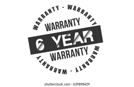 six year black warranty vector