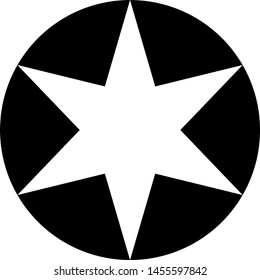 Six-Cornered Star in a Circle