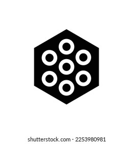 six-hole black and white dice