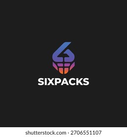 Sixpacks Modernes Logo-Design und kreatives Logo 