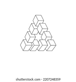 six-pointed star enclosed by cubes