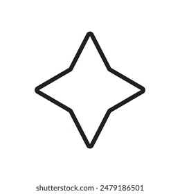Icono de estrella de seis puntas. Marco negro. Símbolo abstracto aislado. Elemento geométrico. Ilustración vectorial. Imagen estándar. EPS 10.