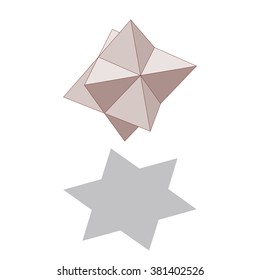 Six-pointed star - projection of two pyramids
