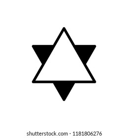 six-pointed star, triangle, vector icon