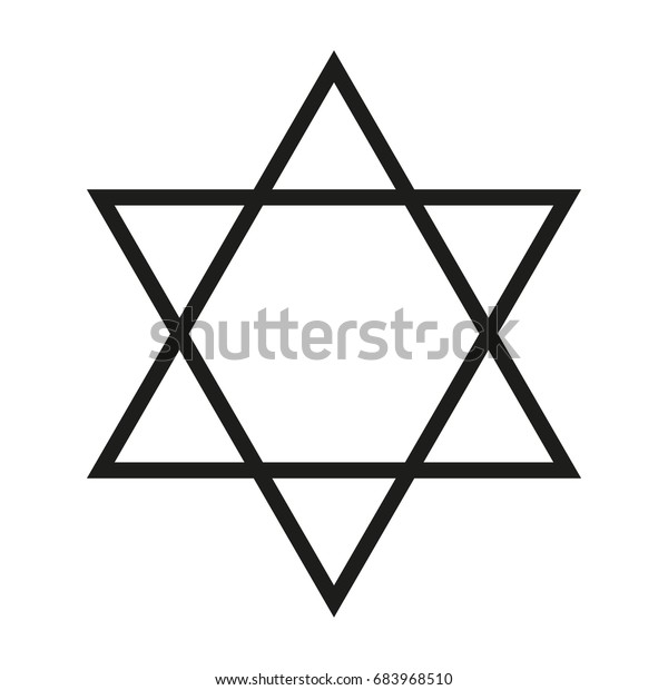 Sixpointed Star Vector Icon Black Contour Stock Vector (Royalty Free
