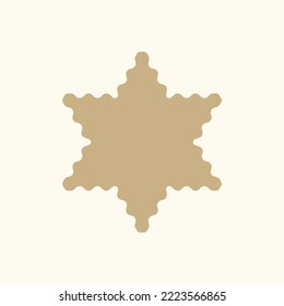 Six-pointed wavy star like sheriff star badge or Jewish star of David vector illustration